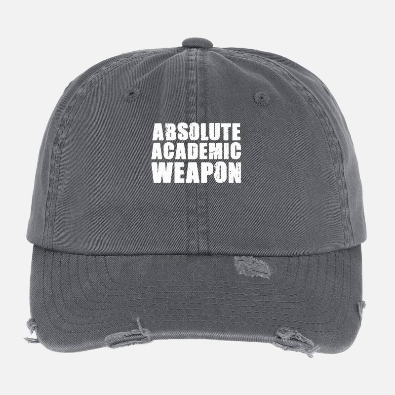 Students Absolute Academic Weapon Flexfit Vintage Destroyed Cap