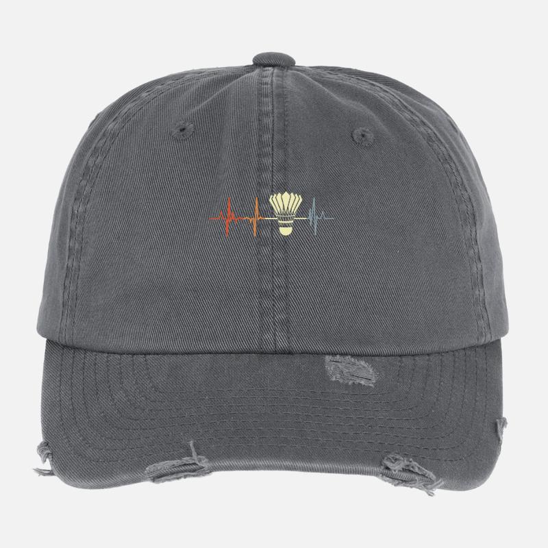 Badminton heartbeat Flexfit Vintage Destroyed Cap