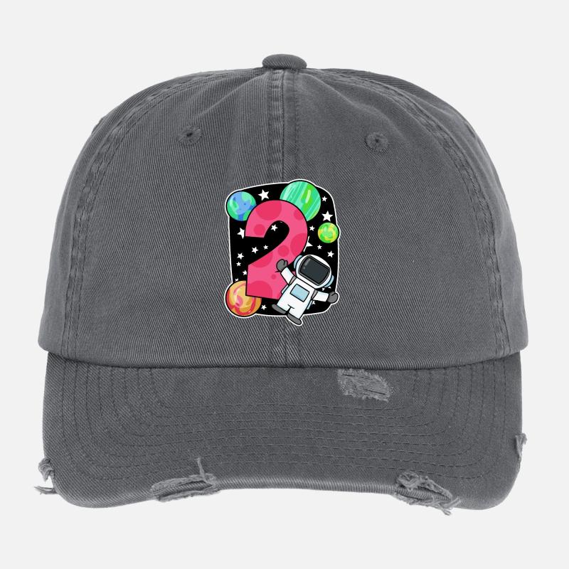 2 Years Birthday Boy Gift Flexfit Vintage Destroyed Cap