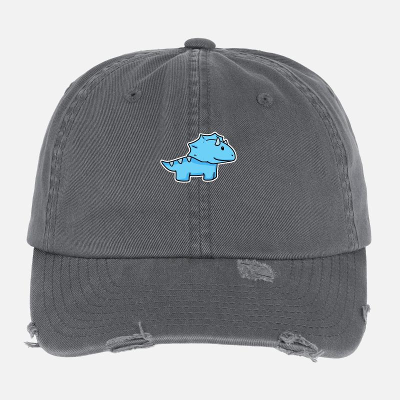Dino Dinosaurier Blau Flexfit Vintage Destroyed Cap