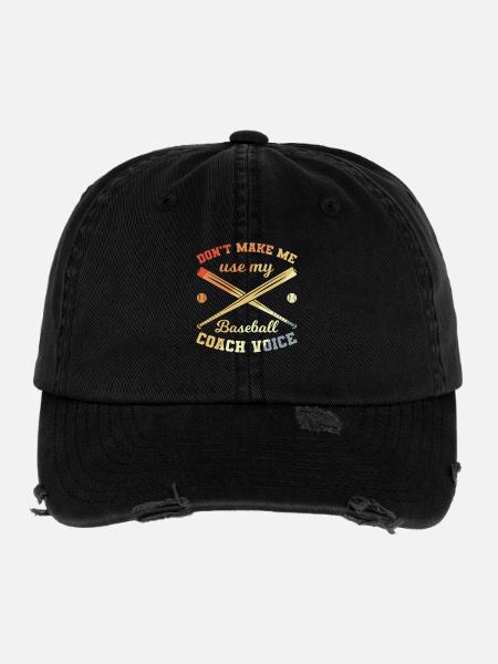 Baseball Trainer - Flexfit Vintage Destroyed Cap - Schwarz - Vorne