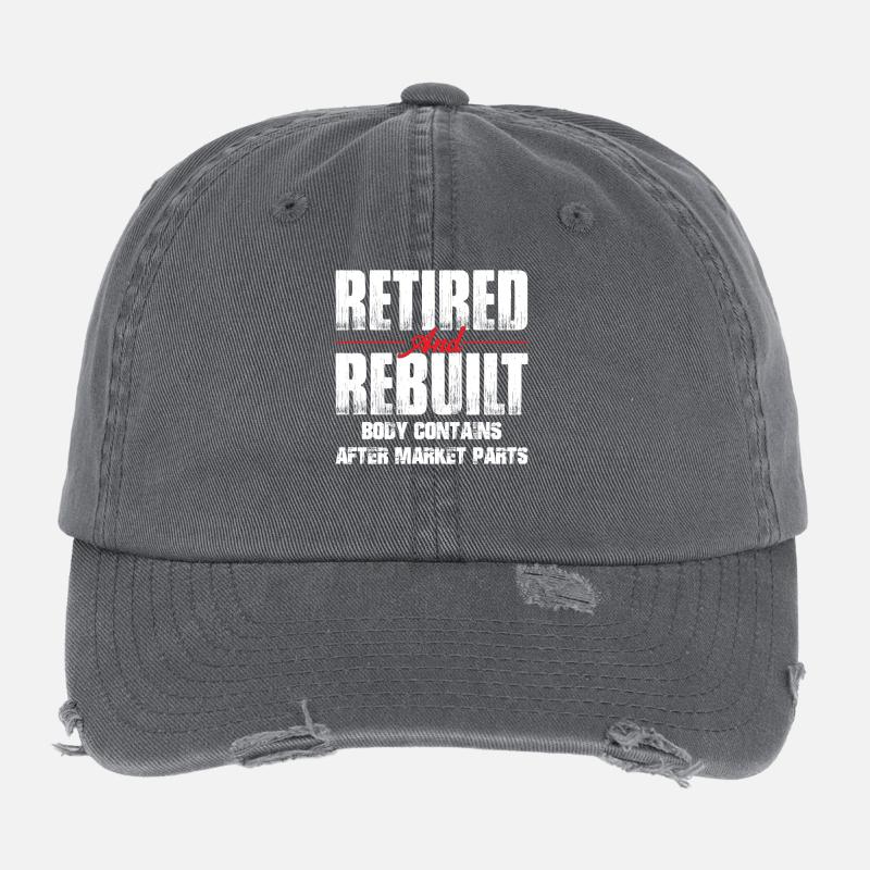 Retired Rebuilt Hip Replacement Surgery Recovery Flexfit Vintage Destroyed Cap