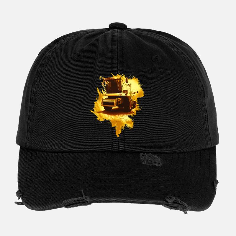 Combine Harvester Gold Flexfit Vintage Destroyed Cap