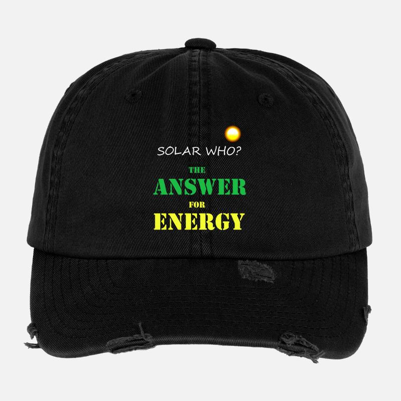 Solar WHO? Solar Energy Photovoltaics Renewable Flexfit Vintage Destroyed Cap