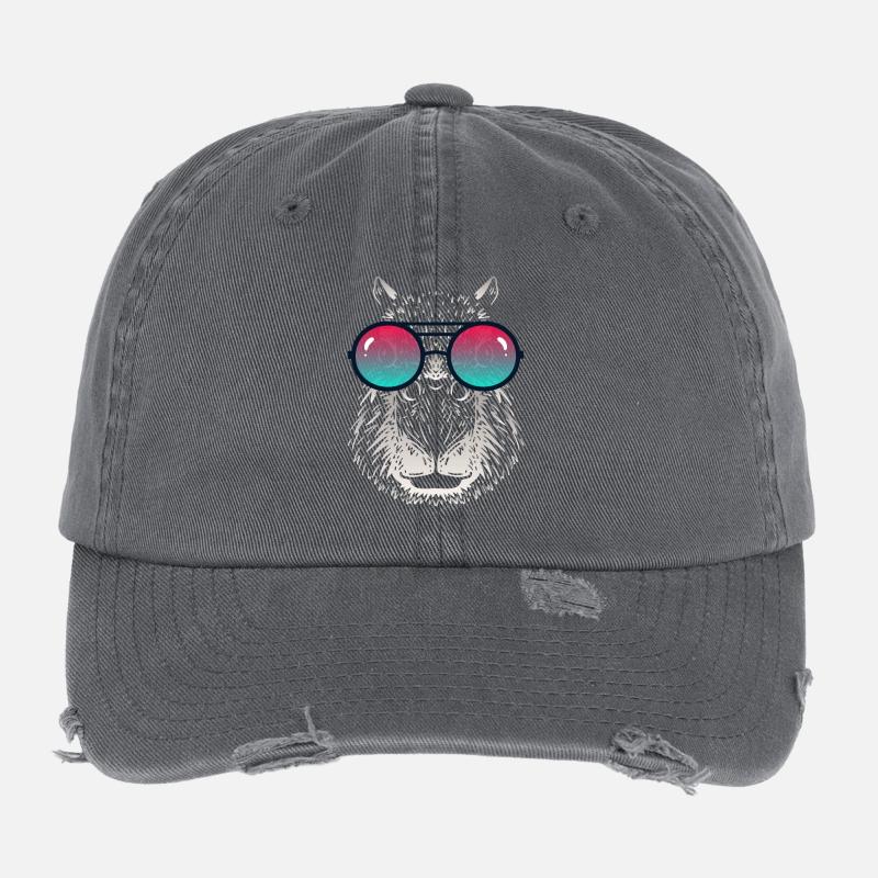Capybara cool avec des lunettes de soleil Casquette vintage effet usé Flexfit