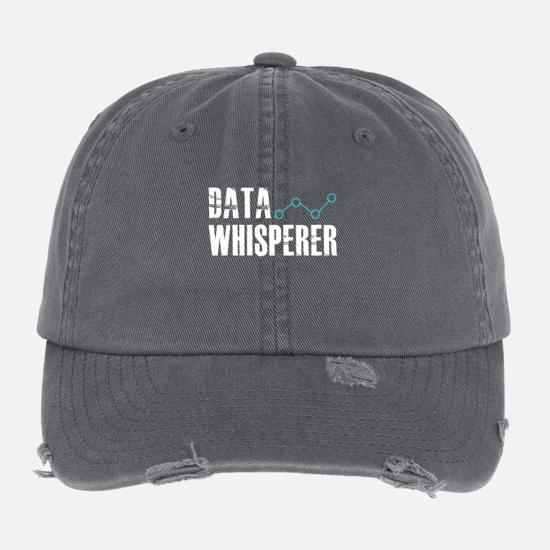 Data Whisperer Science Analyst Software Engineer Flexfit Vintage Destroyed Cap