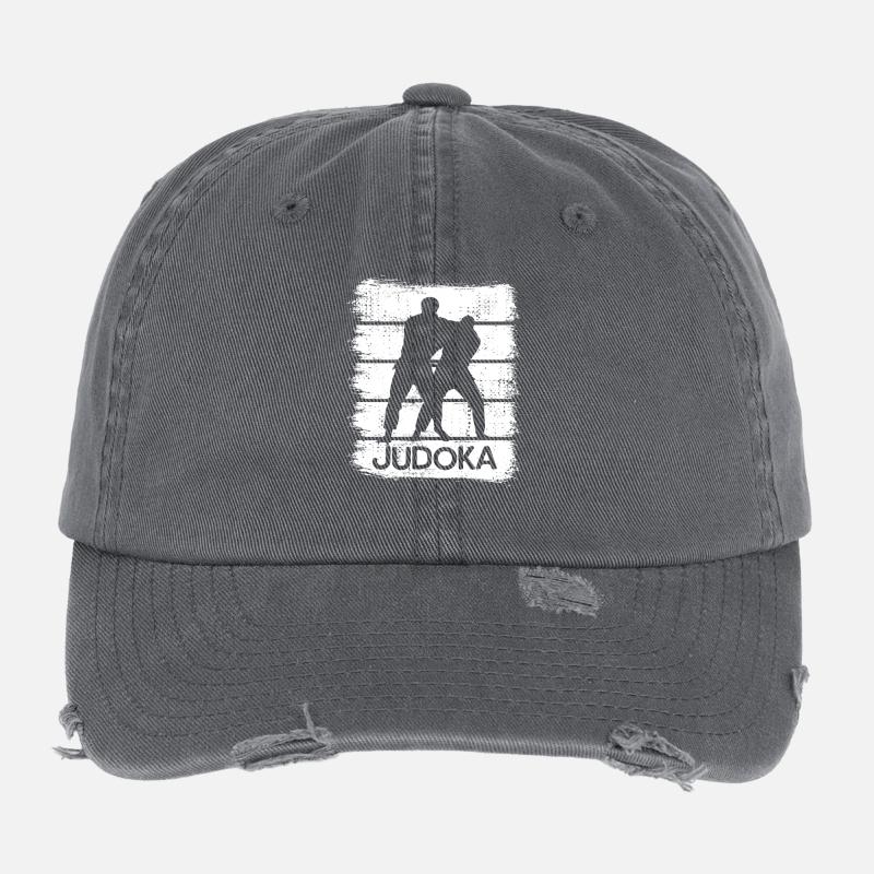 Dessin de judo Casquette vintage effet usé Flexfit