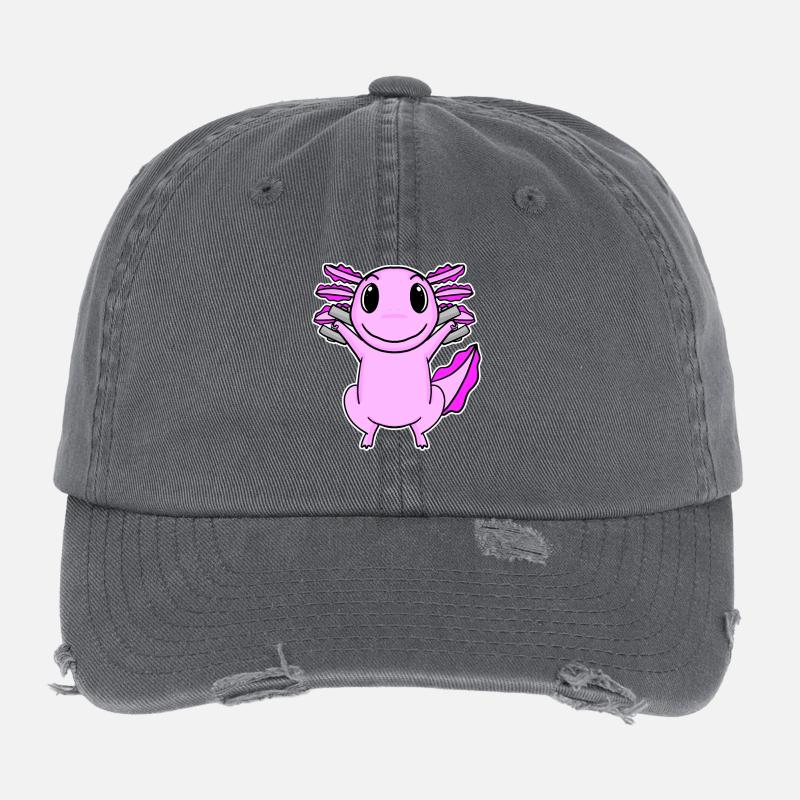 Axolotl Dumbbell Training Strength Training Fitness Casquette vintage effet usé Flexfit