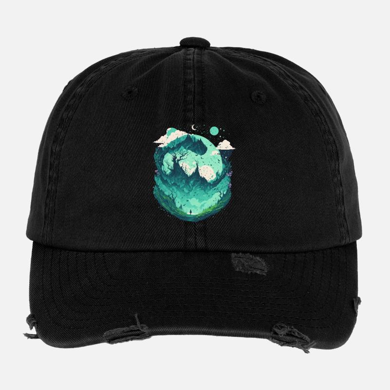 Fantasie Wunderland Märchenwald Flexfit Vintage Destroyed Cap