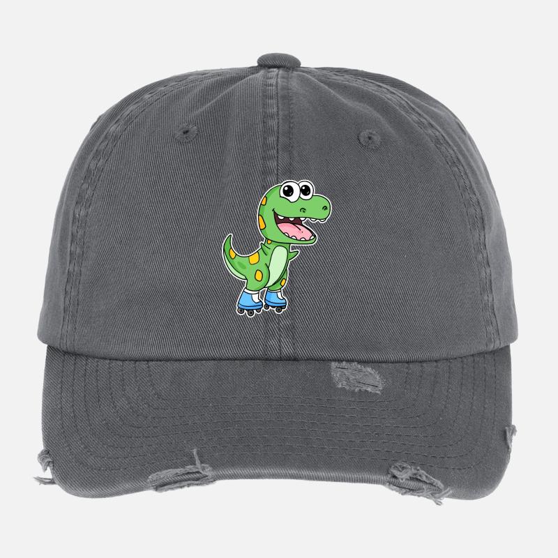Patinage de dinosaures Casquette vintage effet usé Flexfit
