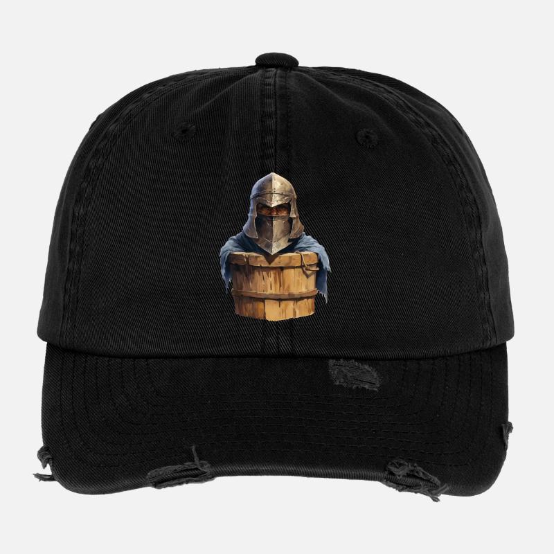 Knight in the Bucket – Funny RPG Design Flexfit Vintage Destroyed Cap