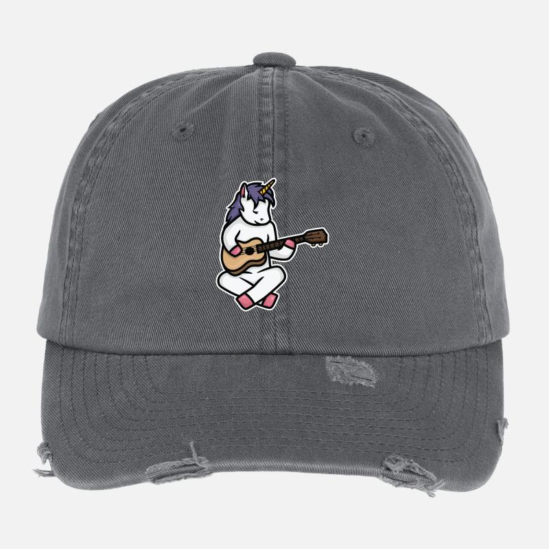 Licorne ukulélé Casquette vintage effet usé Flexfit