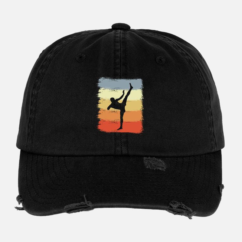 Vintage Kickboxer Zeichnung Flexfit Vintage Destroyed Cap