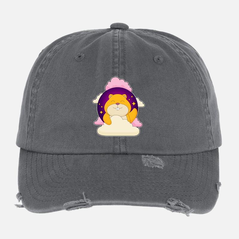 Nuages de hamster Casquette vintage effet usé Flexfit