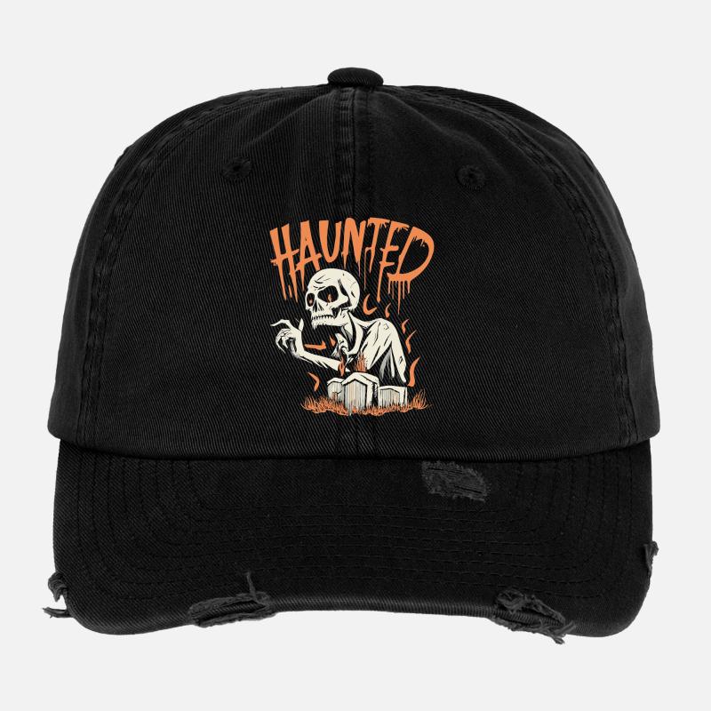 Squelette hanté Casquette vintage effet usé Flexfit