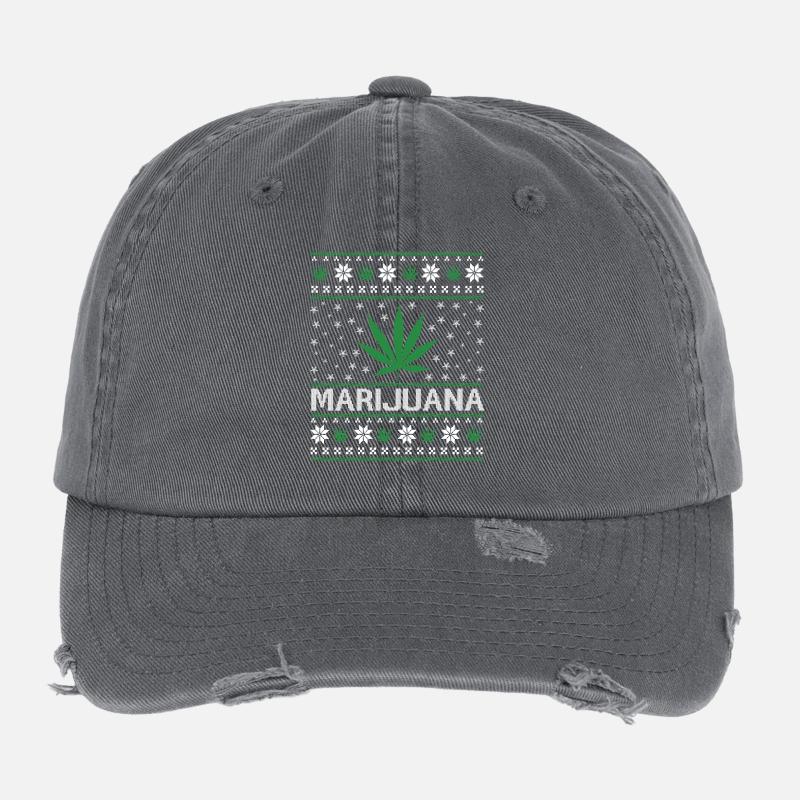 Noël de la marijuana, joyeux Noël Casquette vintage effet usé Flexfit