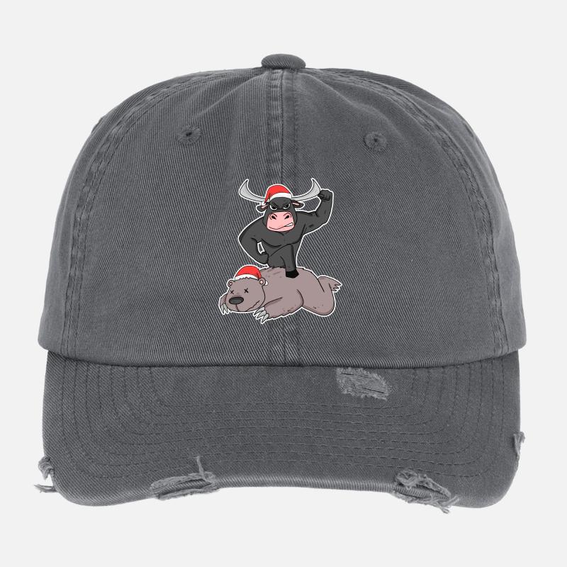 Bourse Trading Stock Broker Casquette vintage effet usé Flexfit