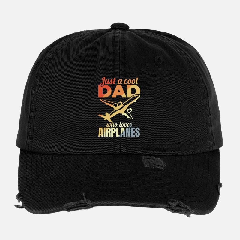 Airplane Father Flexfit Vintage Destroyed Cap