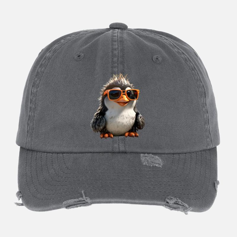 Pinguin Sonnenbrille Geschenk Ich Liebe Pinguine Flexfit Vintage Destroyed Cap