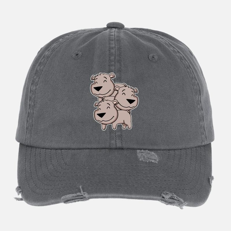 Ours brun Motif ours Casquette vintage effet usé Flexfit