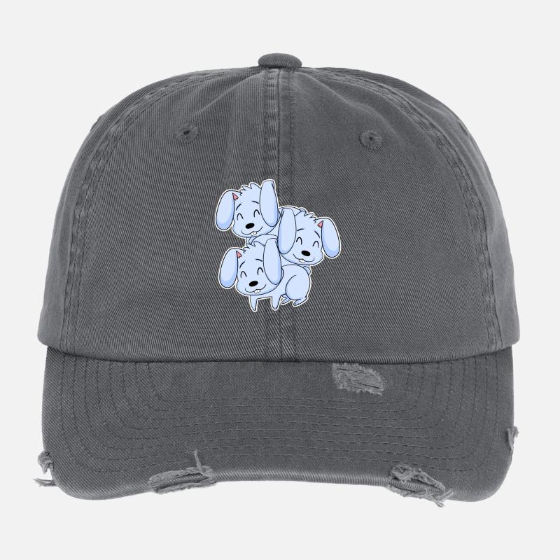 Bunny Motif Flexfit Vintage Destroyed Cap