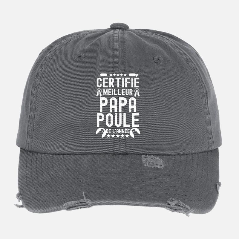 Humour papa poule Casquette vintage effet usé Flexfit