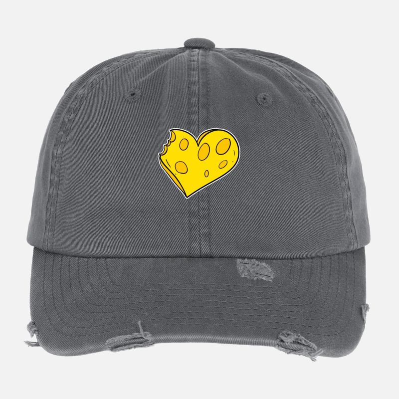 Käse Herz Flexfit Vintage Destroyed Cap