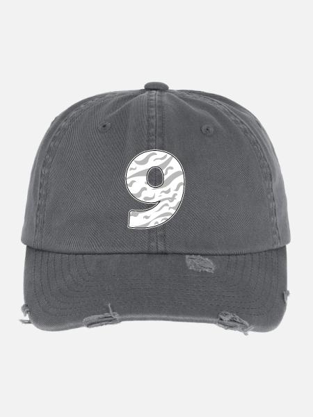 Neun - 9 - Flexfit Vintage Destroyed Cap - Dunkelgrau - Vorne