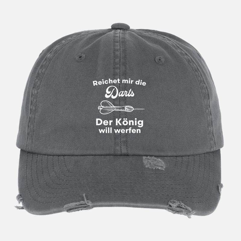 Reichet mir die darts der konig will werfen Flexfit Vintage Destroyed Cap