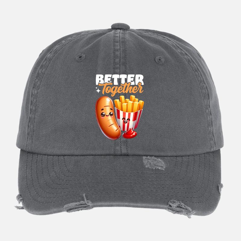 Mieux ensemble – Collation de frites Bratwurst Casquette vintage effet usé Flexfit