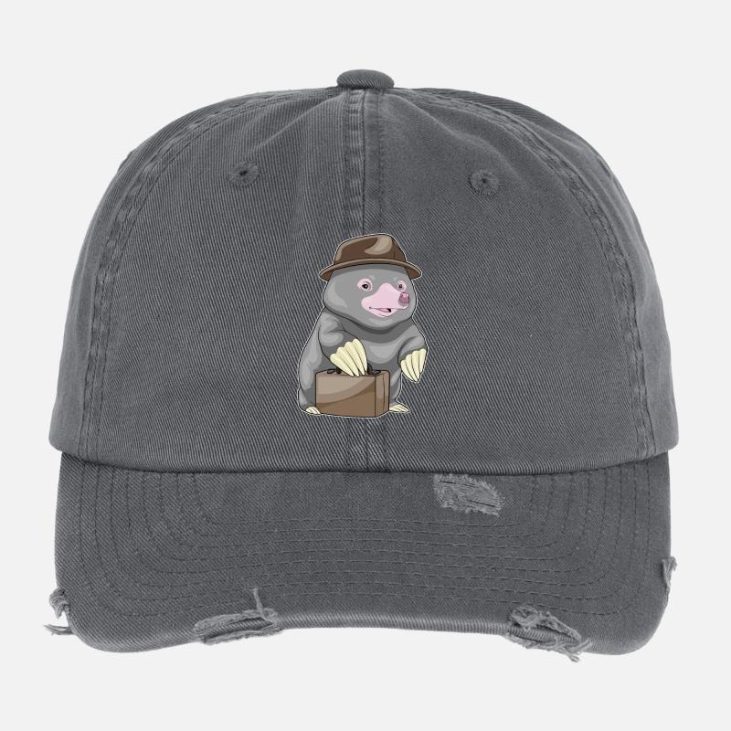 Maulwurf Unternehmer Aktentasche Flexfit Vintage Destroyed Cap
