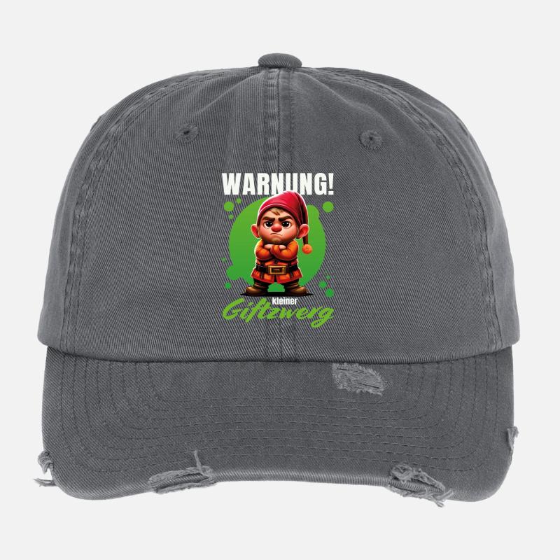 Warnung! Kleiner Giftzwerg – Grummeliger Zwerg Flexfit Vintage Destroyed Cap