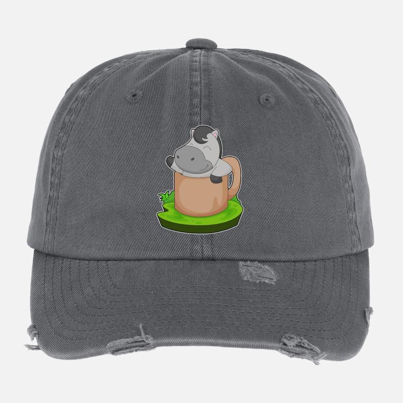 Pferd Becher Flexfit Vintage Destroyed Cap