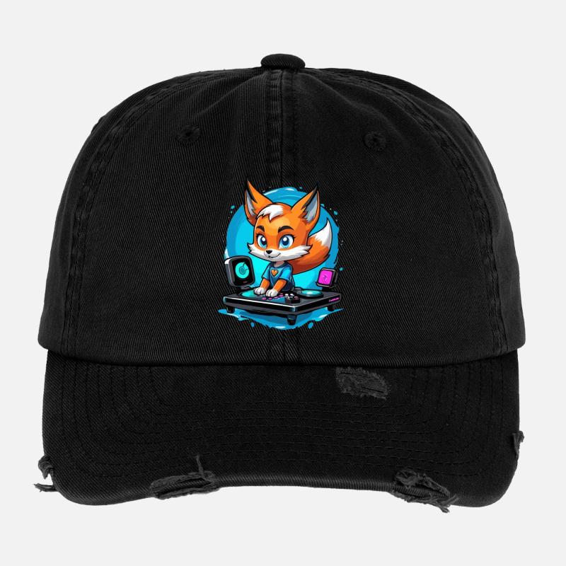 Musiker Fuchs DJ Flexfit Vintage Destroyed Cap