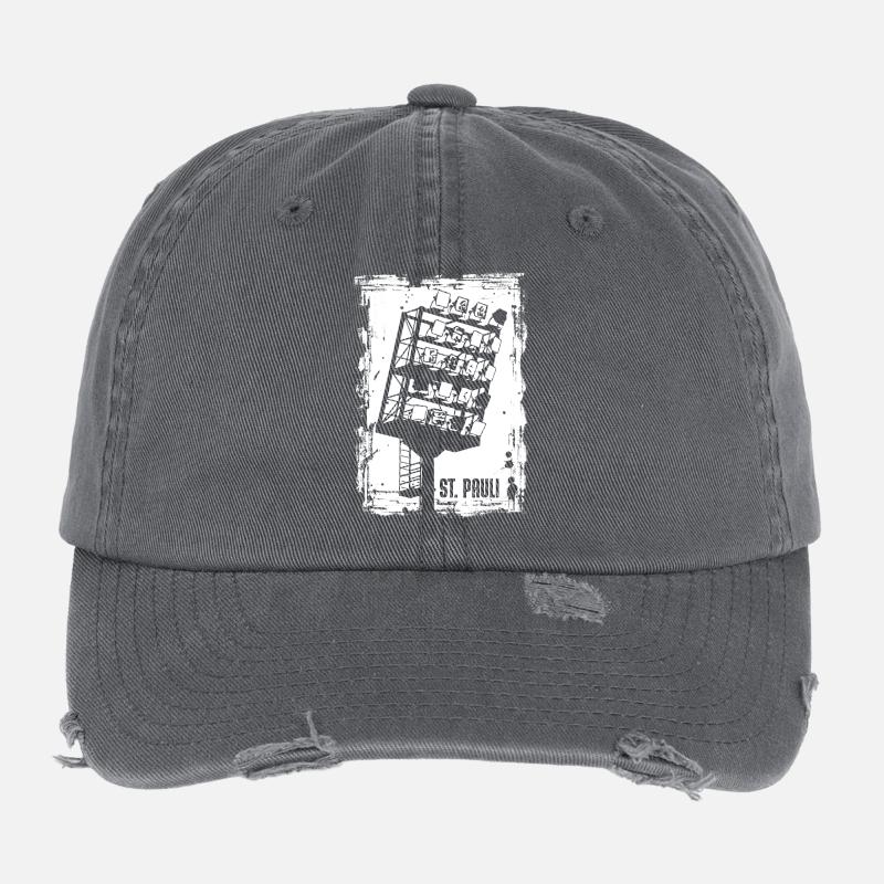 St Pauli Millerntor Stadionlichter Flexfit Vintage Destroyed Cap