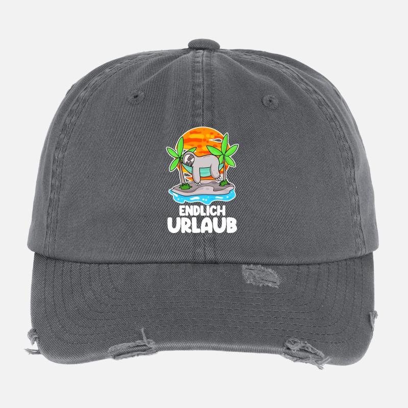 Urlaub Spruch Flexfit Vintage Destroyed Cap