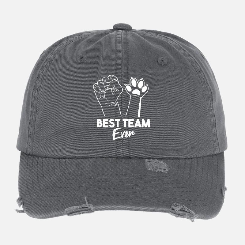 Best Team Ever Flexfit Vintage Destroyed Cap