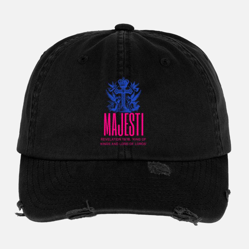 Citation biblique majestueuse sur le design Casquette vintage effet usé Flexfit