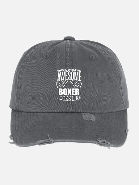 Boxen - Flexfit Vintage Destroyed Cap - Dunkelgrau - Vorne