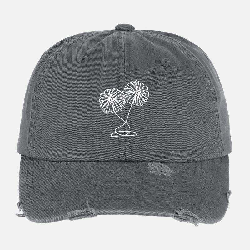 Dessin de pompons de pom-pom girl Casquette vintage effet usé Flexfit