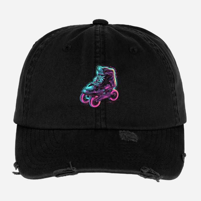 Rollschuhe Steampunk Flexfit Vintage Destroyed Cap