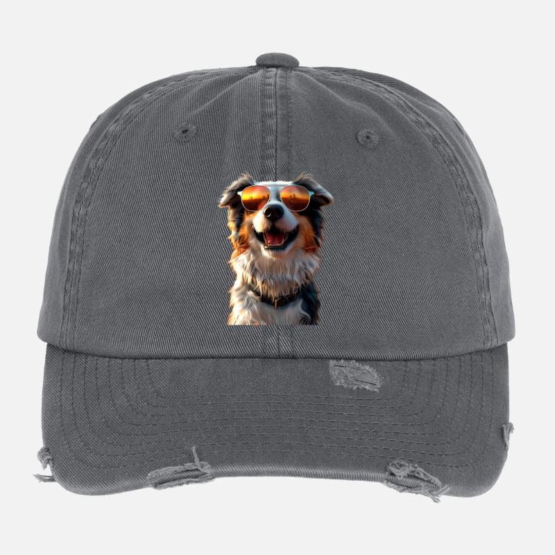 Australian Shepherd Dog Lover Cute Aussie Flexfit Vintage Destroyed Cap