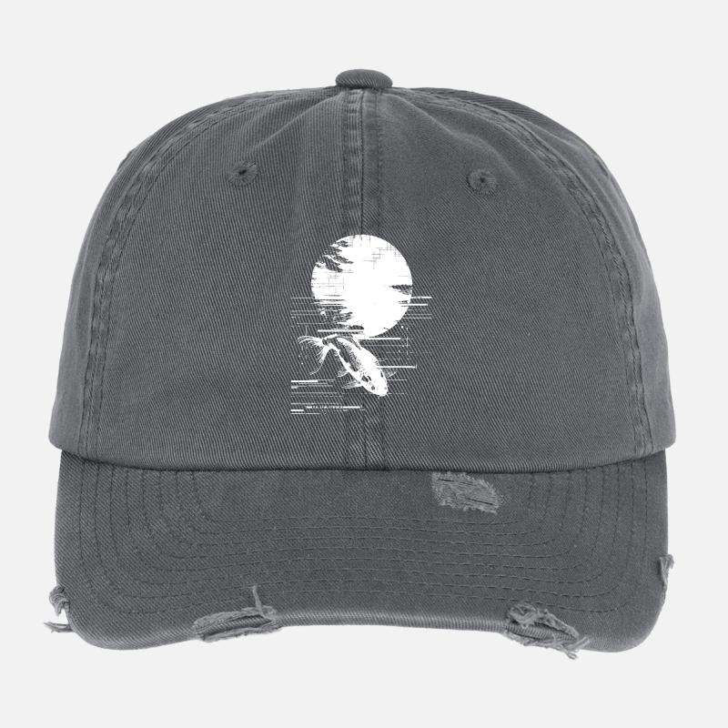 Dessin de pêche Casquette vintage effet usé Flexfit