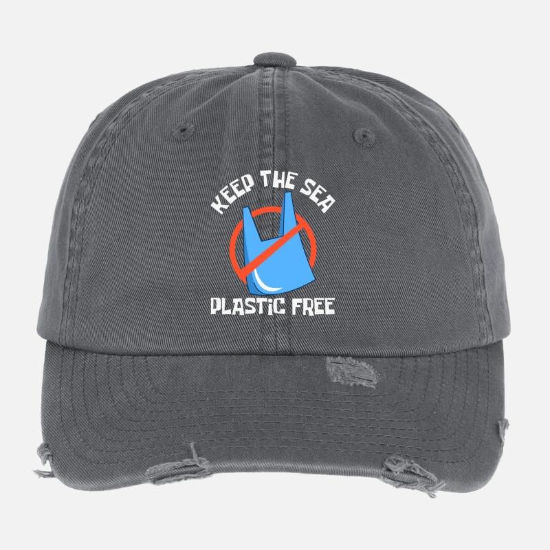 Bathing beach & sea plastic-free against pollution Flexfit Vintage Destroyed Cap