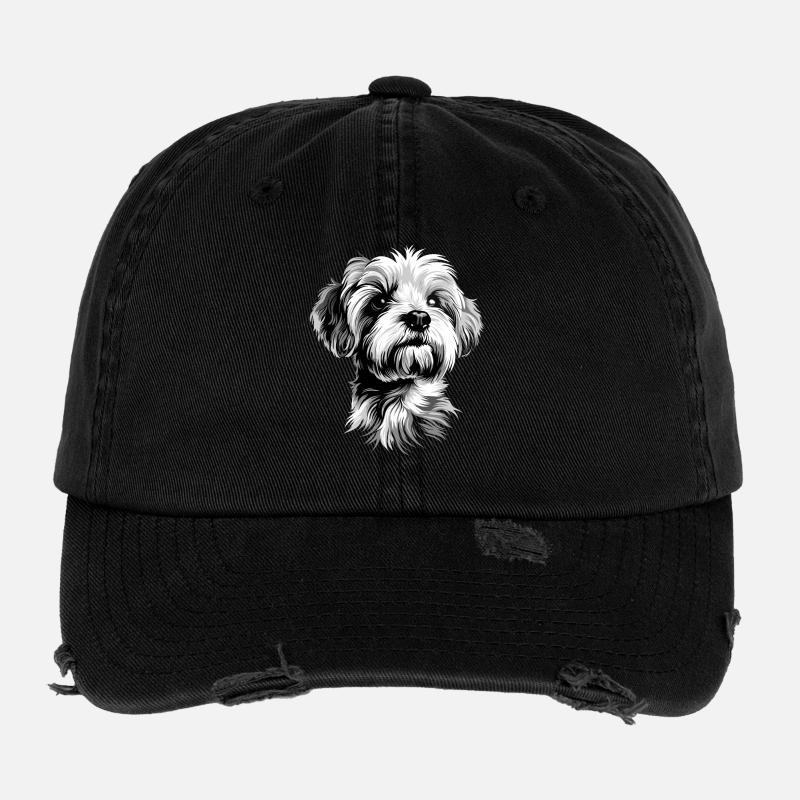 Maltais Petit Chien Maltais Amour Doux Maltais Casquette vintage effet usé Flexfit