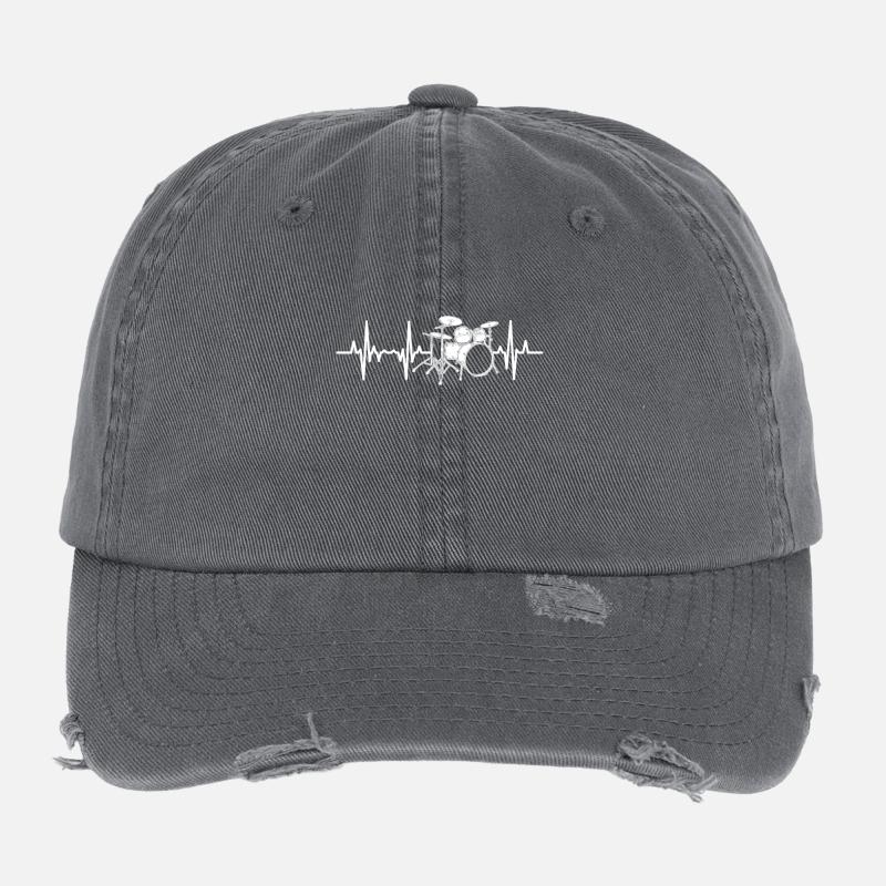 Drummer Herzschlag Flexfit Vintage Destroyed Cap