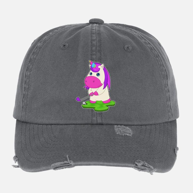 Einhorn Golf Golfschläger Flexfit Vintage Destroyed Cap