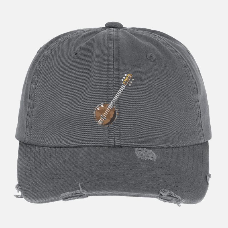 Banjo Pixel Art Flexfit Vintage Destroyed Cap