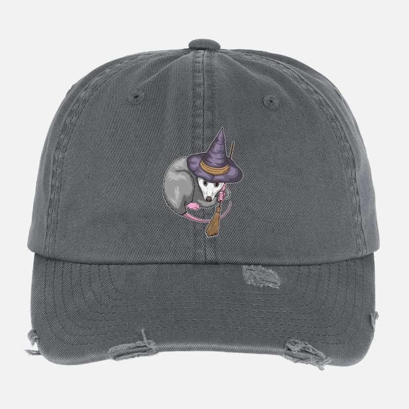 Beutelratte Hexe Besen Flexfit Vintage Destroyed Cap