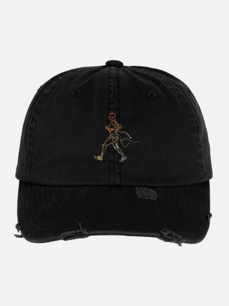 Vintage Jogger Sketch - Flexfit Vintage Destroyed Cap - black - Front